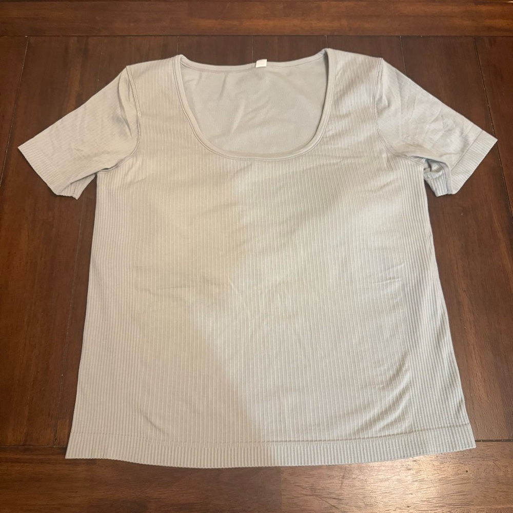 Lululemon Ebb To Street Short Sleeve Ribbed Shirt Women’s Shelf Bra Size 14
